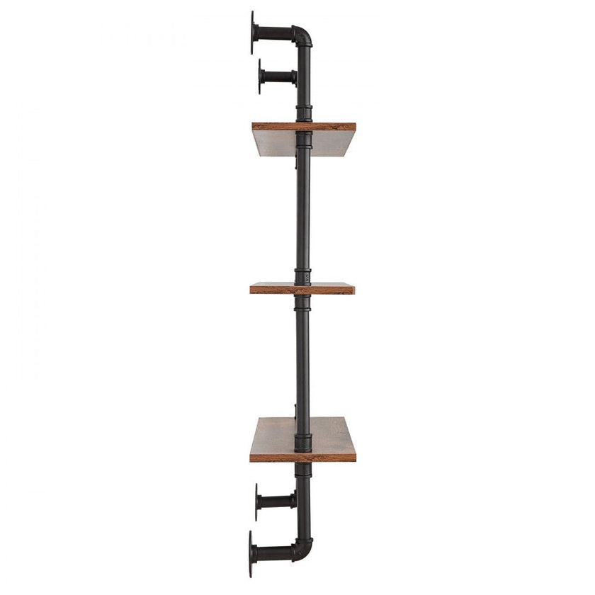 VEVOR Industrial Pipe Shelf 3 Tier 24x7.87in Wall-Mount for Kitchen Bedroom