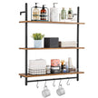 VEVOR Industrial Pipe Shelf 3 Tier 32x9.84in Wall-Mount for Kitchen Bedroom
