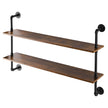 VEVOR Industrial Pipe Shelf 2 Tier 48x 9.84in Wall-Mount for Kitchen Bedroom