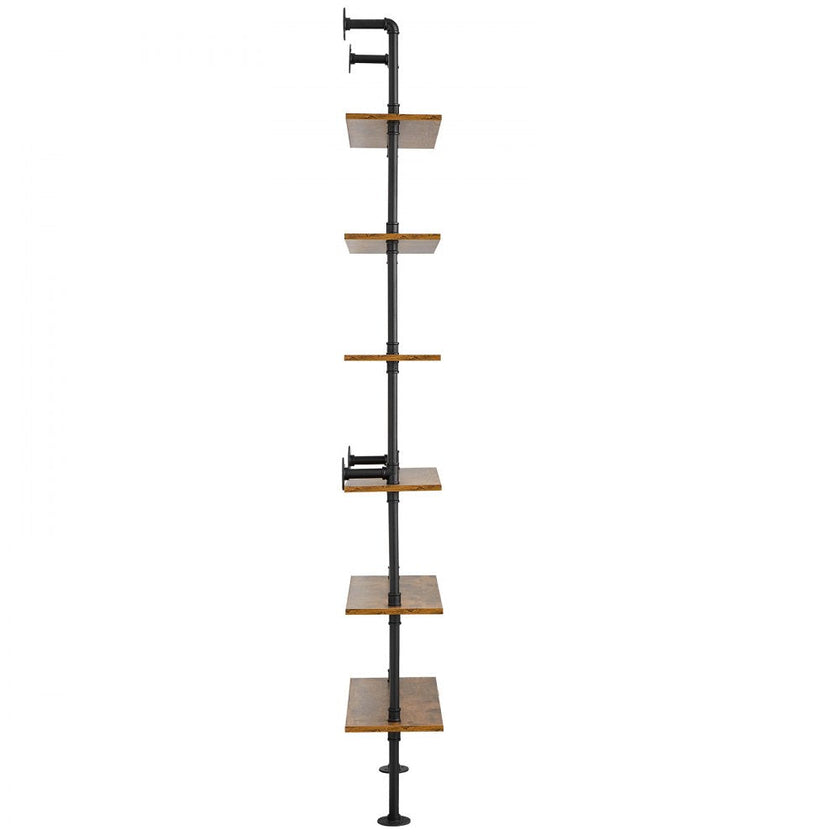 VEVOR Industrial Pipe Shelf 6 Tier 24x9.84in Wall-Mount for Kitchen Bedroom
