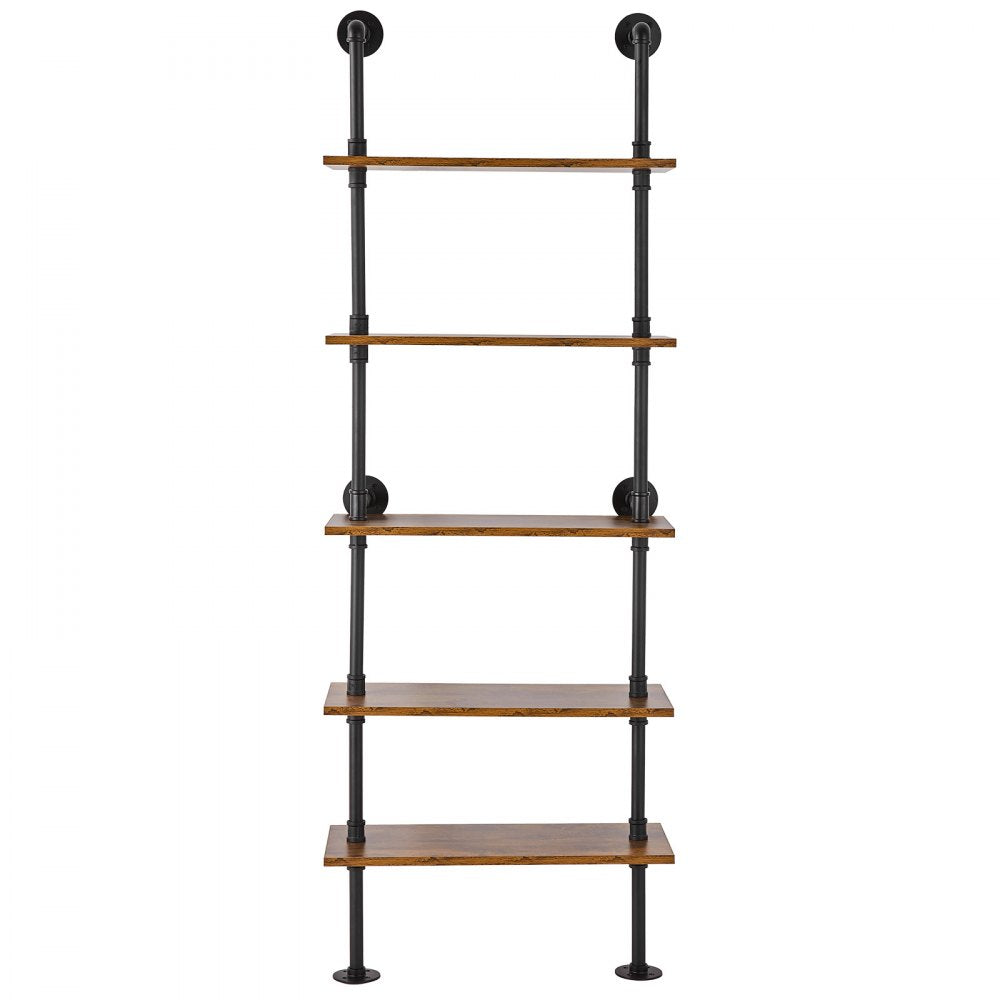 VEVOR Industrial Pipe Shelf 5 Tier 24x9.84in Wall-Mount for Kitchen Bedroom