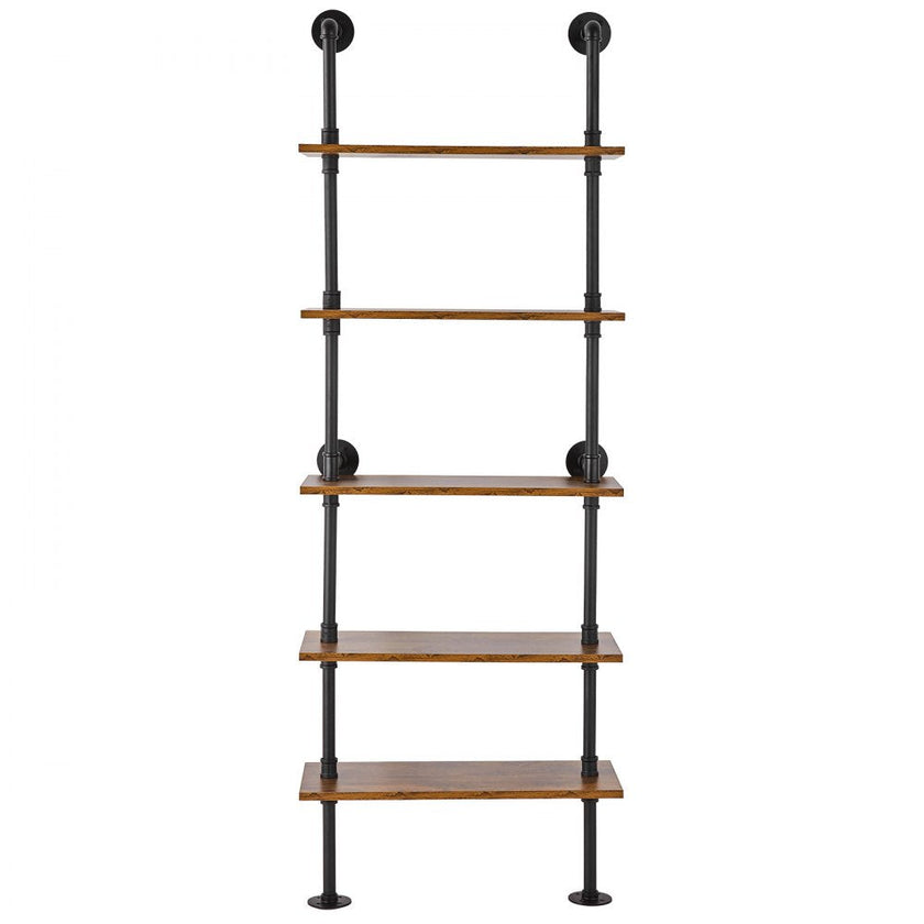 VEVOR Industrial Pipe Shelf 5 Tier 24x9.84in Wall-Mount for Kitchen Bedroom