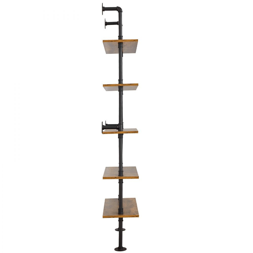 VEVOR Industrial Pipe Shelf 5 Tier 24x9.84in Wall-Mount for Kitchen Bedroom