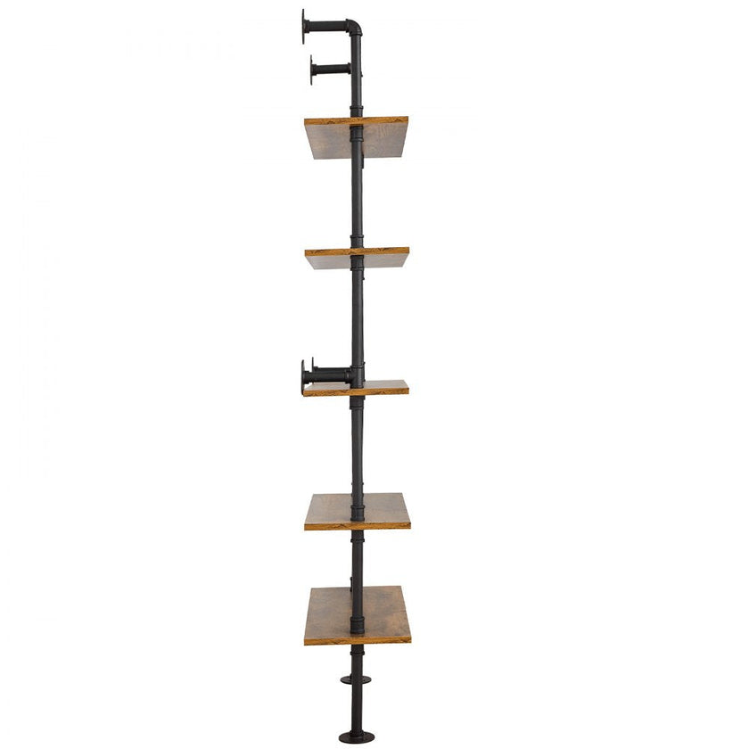VEVOR Industrial Pipe Shelf 5 Tier 24x9.84in Wall-Mount for Kitchen Bedroom