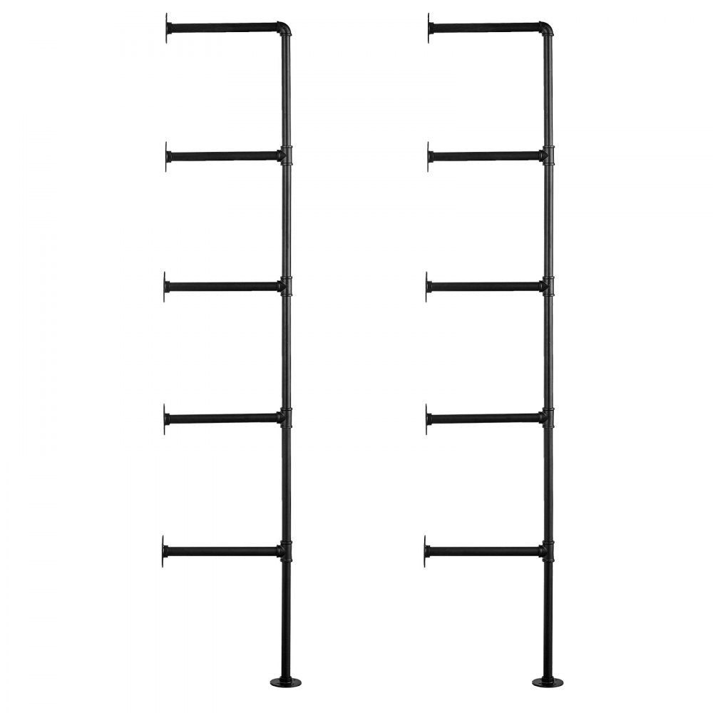 VEVOR Industrial Pipe Shelf 5 Tier 2PCS 11.8in W Wall-Mount Planks NOT Included