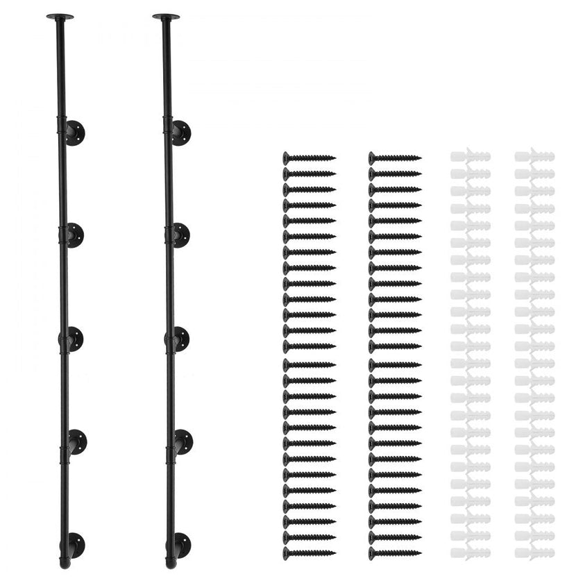 VEVOR Industrial Pipe Shelf 5 Tier 2PCS 11.8in W Wall-Mount Planks NOT Included