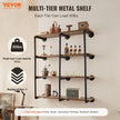 VEVOR Industrial Pipe Shelf 4 Tier 3PCS 11.8in W Wall-Mount Planks NOT Included