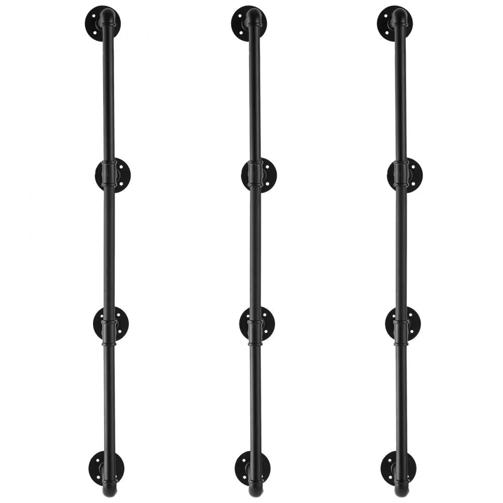 VEVOR Industrial Pipe Shelf 4 Tier 3PCS 11.8in W Wall-Mount Planks NOT Included