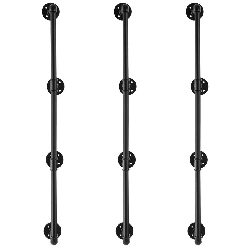 VEVOR Industrial Pipe Shelf 4 Tier 3PCS 11.8in W Wall-Mount Planks NOT Included