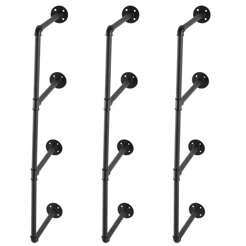 VEVOR Industrial Pipe Shelf 4 Tier 3PCS 11.8in W Wall-Mount Planks NOT Included