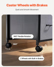 VEVOR Mobile Metal File Cabinet with 3 Fabric Drawers and 2 Open Shelves Brown