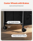 VEVOR Mobile Metal File Cabinet with 3 Fabric Drawers and 2 Open Shelves Black