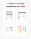 VEVOR Scaffolding Cross Brace 6ft x 4ft 4-Pack Solid Carbon Steel Cross Supports