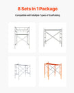 VEVOR Scaffolding Cross Brace 6ft x 4ft 8-Pack Solid Carbon Steel Cross Supports