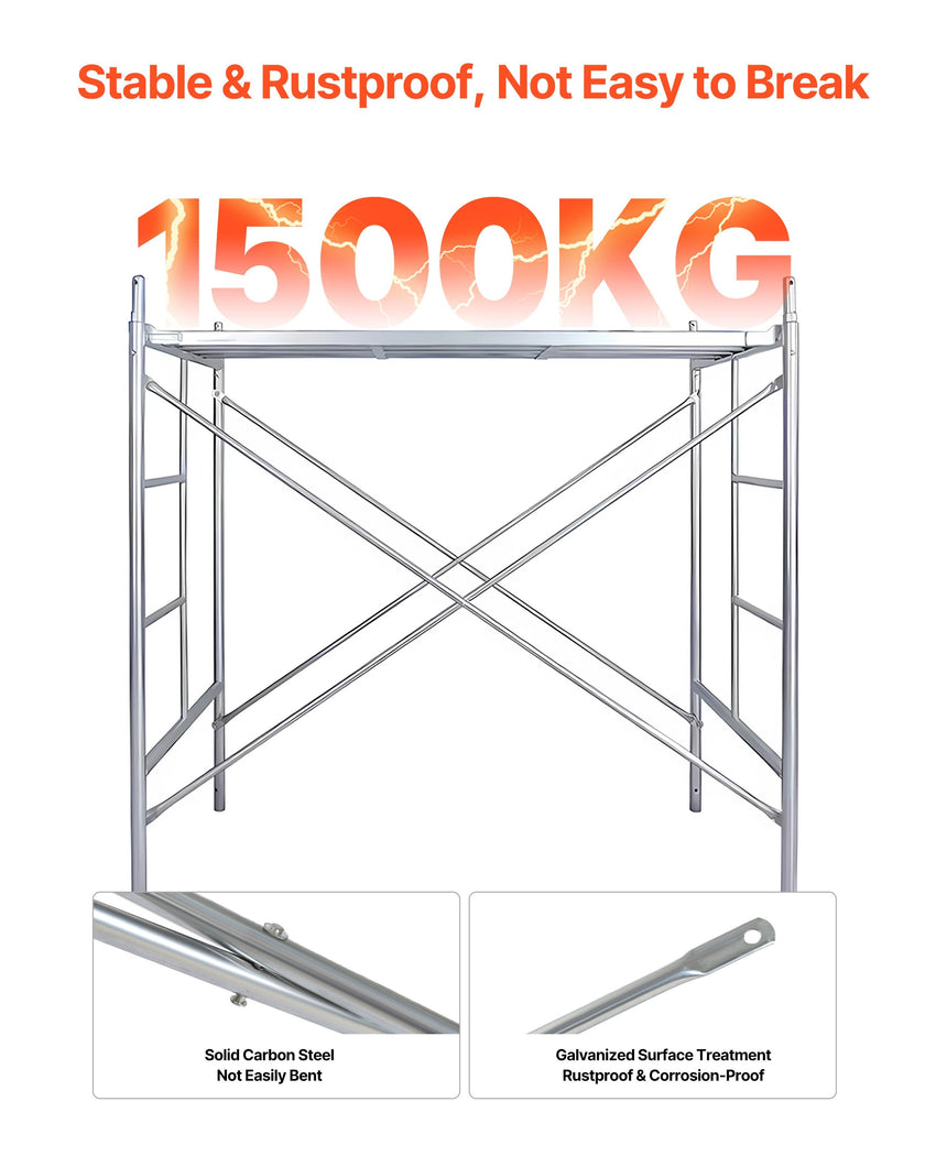 VEVOR Scaffolding Cross Brace 6ft x 4ft 8-Pack Solid Carbon Steel Cross Supports