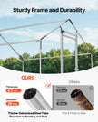 VEVOR Metal Chicken Coop 6.56x6.56x6.56ft Walk-in Chicken Run with Cover Spire Roof