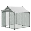 VEVOR Metal Chicken Coop 6.56x6.56x6.56ft Walk-in Chicken Run with Cover Spire Roof