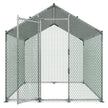 VEVOR Metal Chicken Coop 6.56x6.56x6.56ft Walk-in Chicken Run with Cover Spire Roof