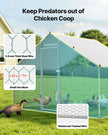 VEVOR Metal Chicken Coop 9.8x6.5x6.5ft Walk-in Chicken Run with Cover Spire Roof