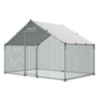 VEVOR Metal Chicken Coop 9.8x6.5x6.5ft Walk-in Chicken Run with Cover Spire Roof