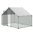 VEVOR Metal Chicken Coop 9.8x6.5x6.5ft Walk-in Chicken Run with Cover Spire Roof