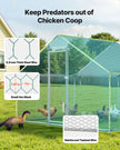 VEVOR Metal Chicken Coop 9.8x13.1x6.5 ft Walk-in Chicken Run with Cover Spire Roof