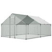 VEVOR Metal Chicken Coop 9.8x13.1x6.5 ft Walk-in Chicken Run with Cover Spire Roof