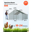 Large Walk-In Metal Chicken Coop with Waterproof Cover – 9.8 x 13.1 x 6.6 ft