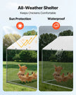 VEVOR Metal Chicken Coop 9.8x26.2x6.5 ft Walk-in Chicken Run with Cover Spire Roof