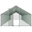 VEVOR Metal Chicken Coop 9.8x26.2x6.5 ft Walk-in Chicken Run with Cover Spire Roof
