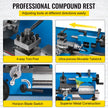 VEVOR Metal Lathe 7x14inch Precision Bench Top Mini Metal Lathe 550W Precision Metal Lathe Variable Speed 50-2500 RPM Nylon Gear with A Movable Lamp