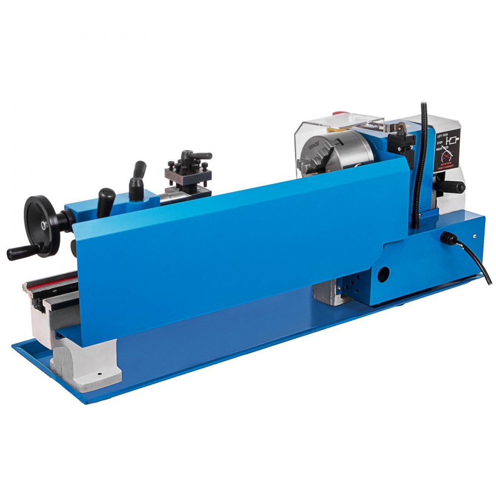 VEVOR Metal Lathe 7x14inch Precision Bench Top Mini Metal Lathe 550W Precision Metal Lathe Variable Speed 50-2500 RPM Nylon Gear with A Movable Lamp