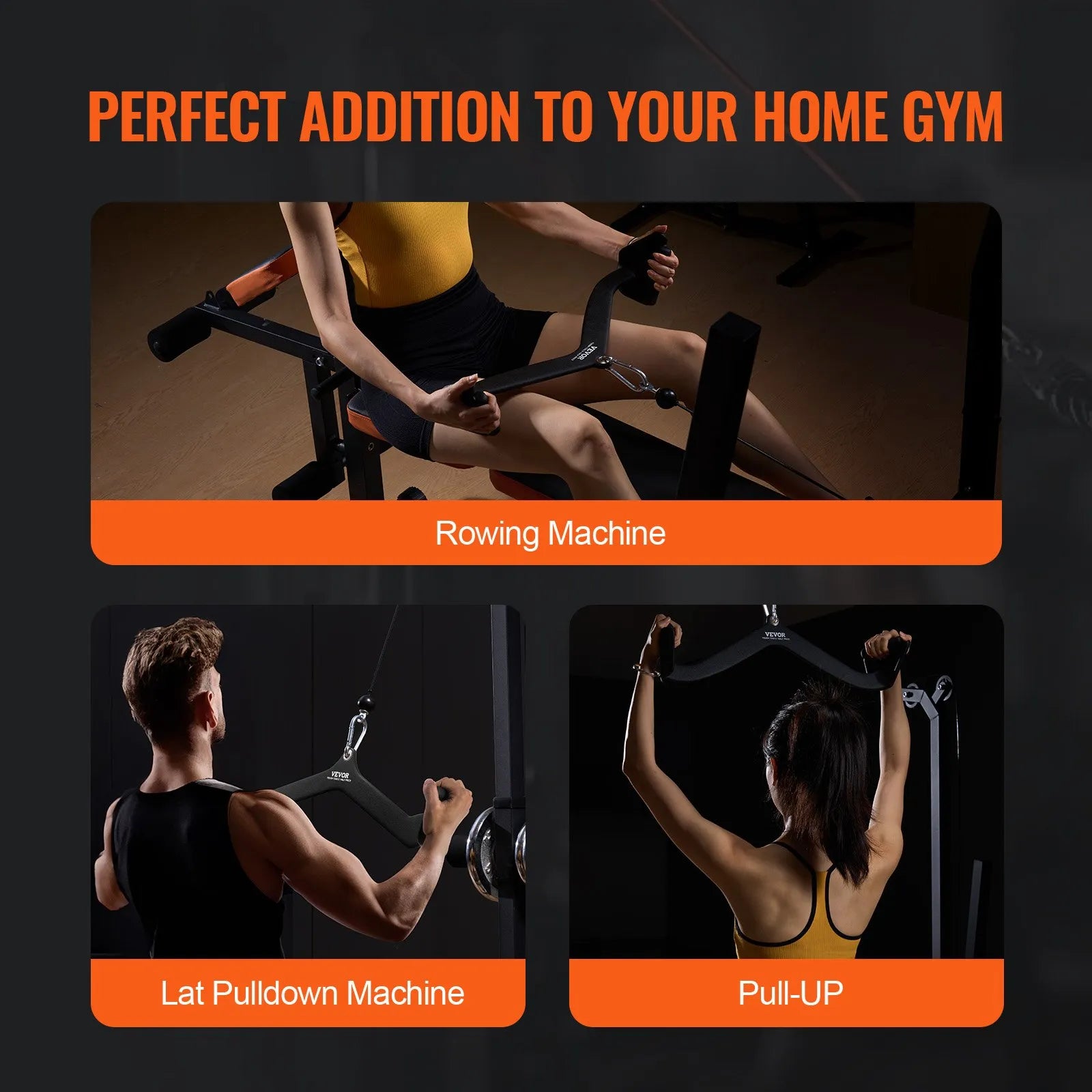 VEVOR LAT Pulldown Bar Tricep Handle Attachment V-bar Cable Machine for Home Gym