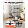 4-Tier DIY Cat Cage, Large Indoor Cat Playpen with Litter Box Space, Metal Wire Enclosure for 1–2 Cats, Black
