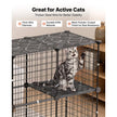 4-Tier DIY Cat Cage, Large Indoor Cat Playpen with Litter Box Space, Metal Wire Enclosure for 1–2 Cats, Black