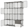4-Tier DIY Cat Cage, Large Indoor Cat Playpen with Litter Box Space, Metal Wire Enclosure for 1–2 Cats, Black