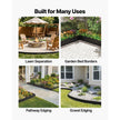 Galvanized Steel Landscape Edging – 40 ft x 6 in Metal Garden Border – Heavy Duty Bendable Lawn & Flower Bed Edging (Black)