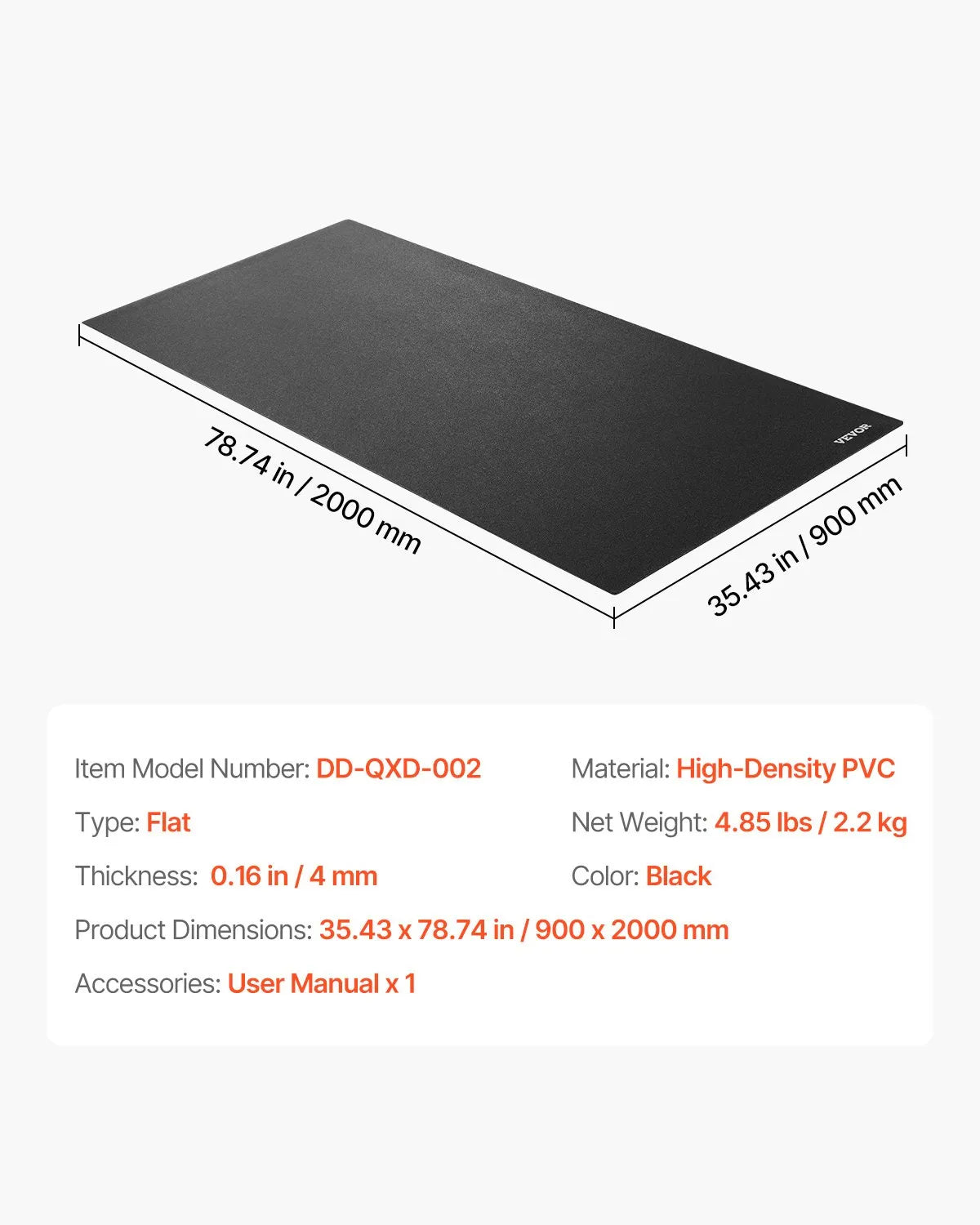 VEVOR Treadmill Mat for Carpet Floor 0.16
