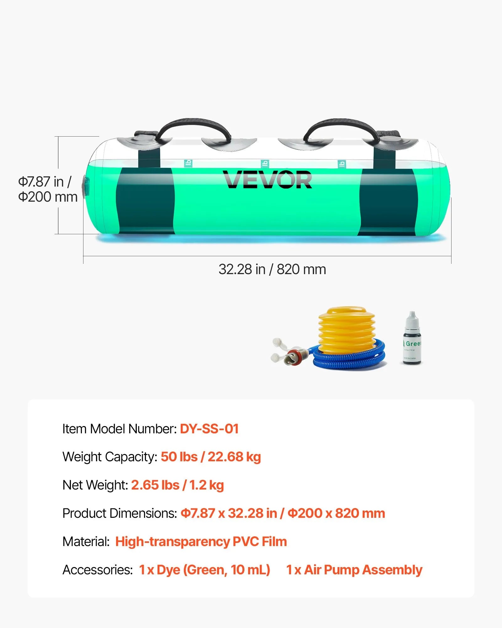 VEVOR Fitness Water Weight Aqua Bag Training Bag Portable Stability Workout