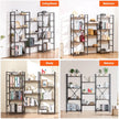 VEVOR Metal Bookshelf Rustic Bookshelf 11-Tier for Living room Bedroom & Office