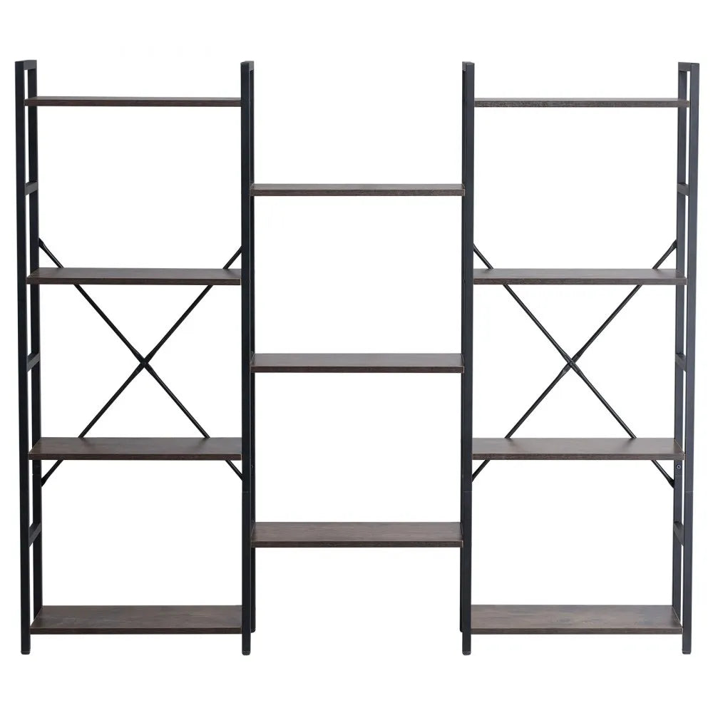 VEVOR Metal Bookshelf Rustic Bookshelf 11-Tier for Living room Bedroom & Office