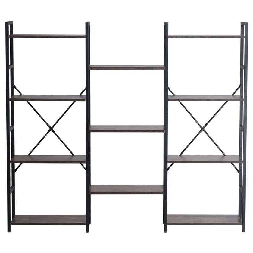 VEVOR Metal Bookshelf Rustic Bookshelf 11-Tier for Living room Bedroom & Office