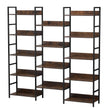 VEVOR Metal Bookshelf Rustic Bookshelf 14-Tier for Living room Bedroom & Office