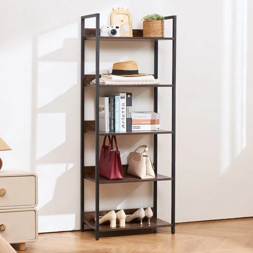 VEVOR Metal Bookshelf Open Bookshelf 5-Tier for Living room Bedroom & Office