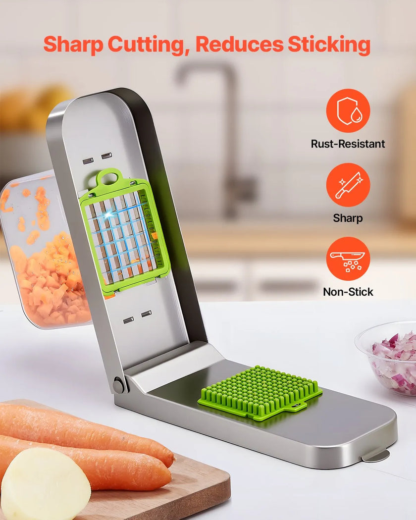 VEVOR Vegetable Chopper Food Veggie Cutter 3 Blades Onion Slicer with Container
