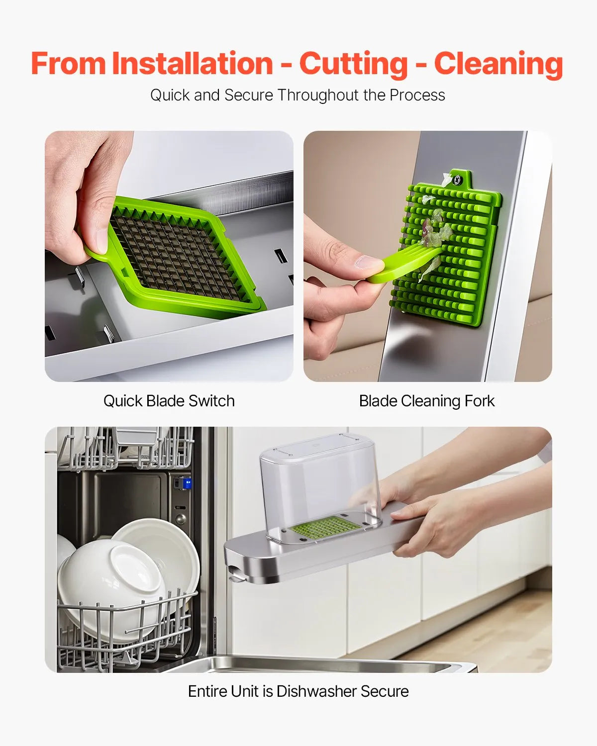 VEVOR Vegetable Chopper Food Veggie Cutter 3 Blades Onion Slicer with Container
