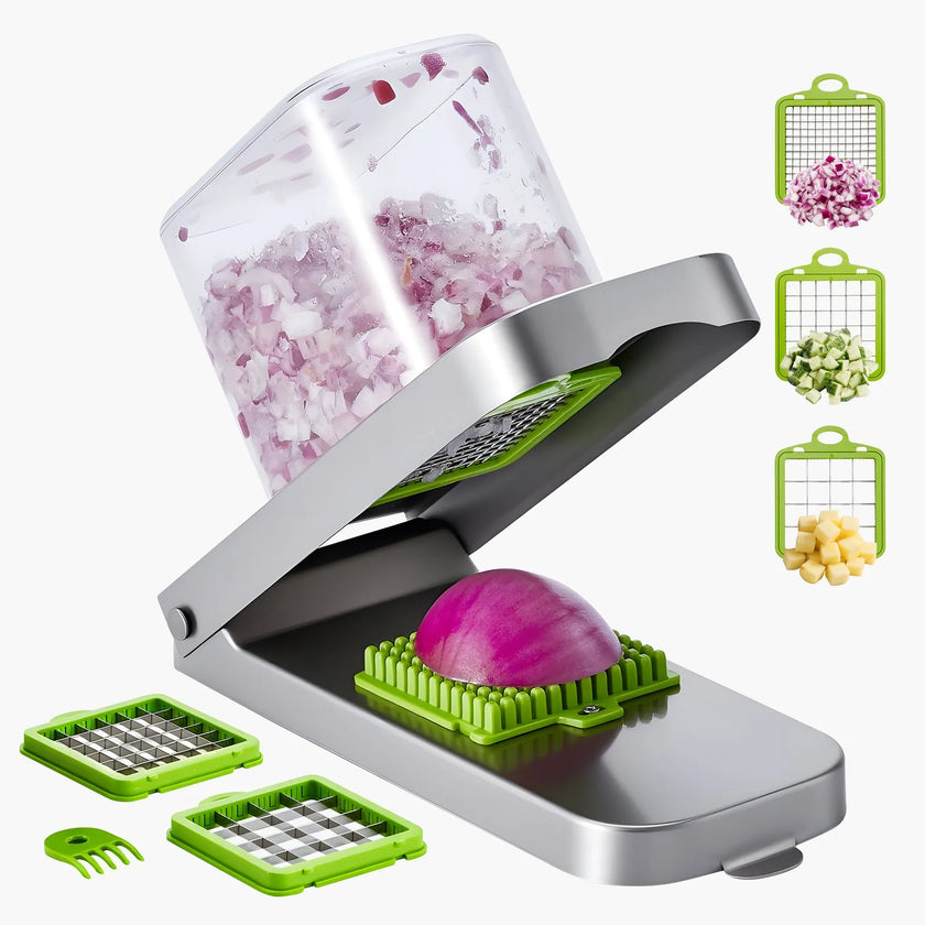 VEVOR Vegetable Chopper Food Veggie Cutter 3 Blades Onion Slicer with Container