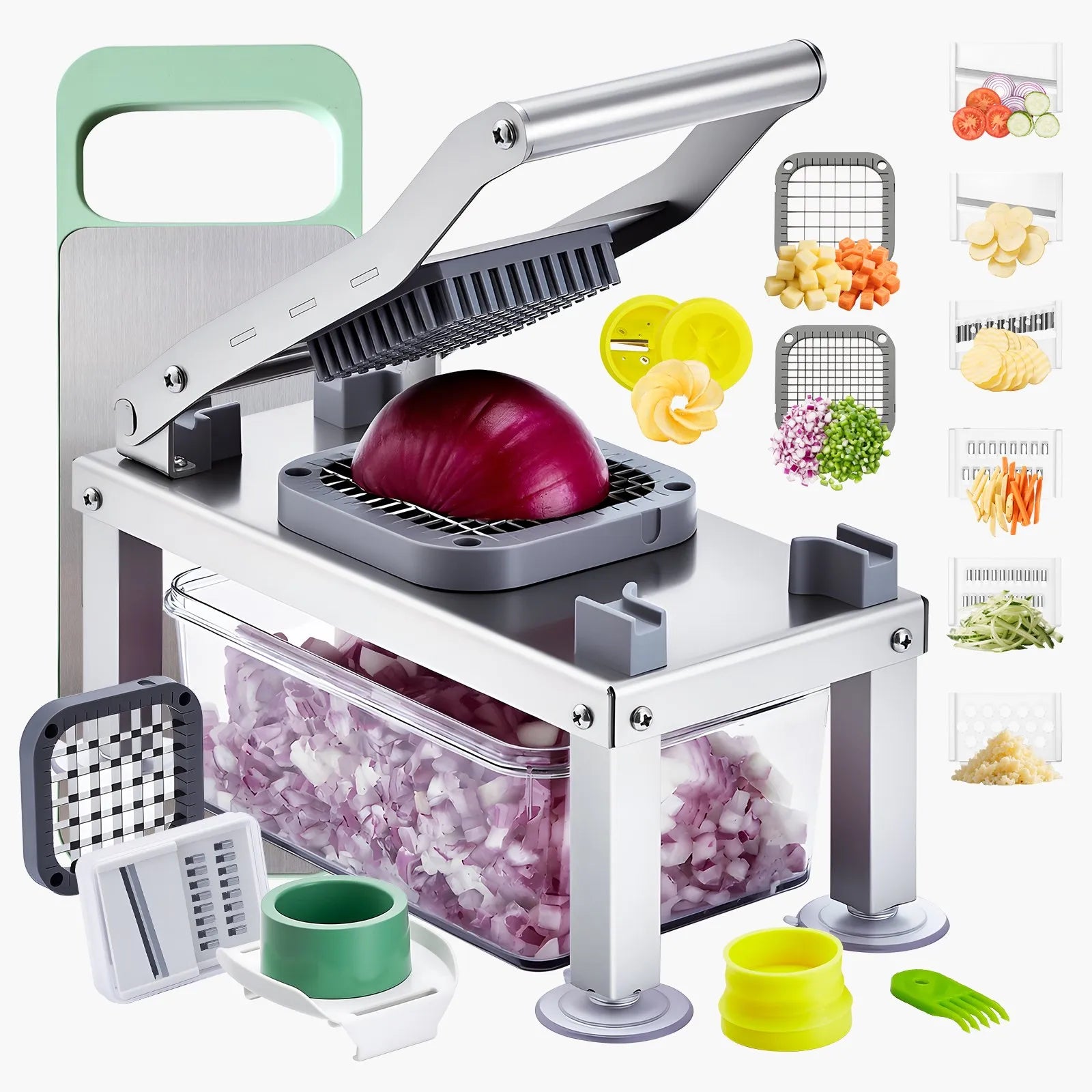 VEVOR Vegetable Chopper Mandoline Slicer All-in-1 Food Veggie Cutter 9 Blades