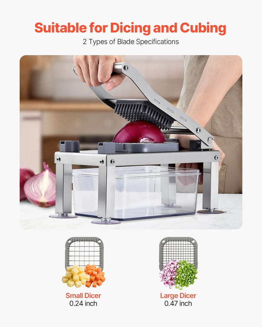 VEVOR Vegetable Chopper Mandoline Slicer All-in-1 Food Veggie Cutter 8 Blades