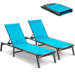 VEVOR Chaise Lounge Chair Outdoor Patio Lounge Chair Adjustable 5-Position 2 pcs